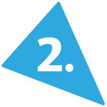 The number 2 in a cyan blue triangle